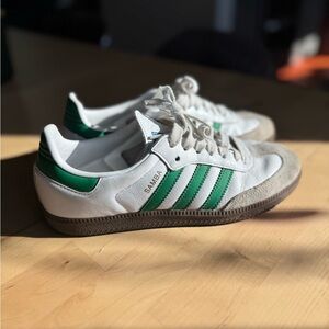 Adidas Samba White and Green Sneakers